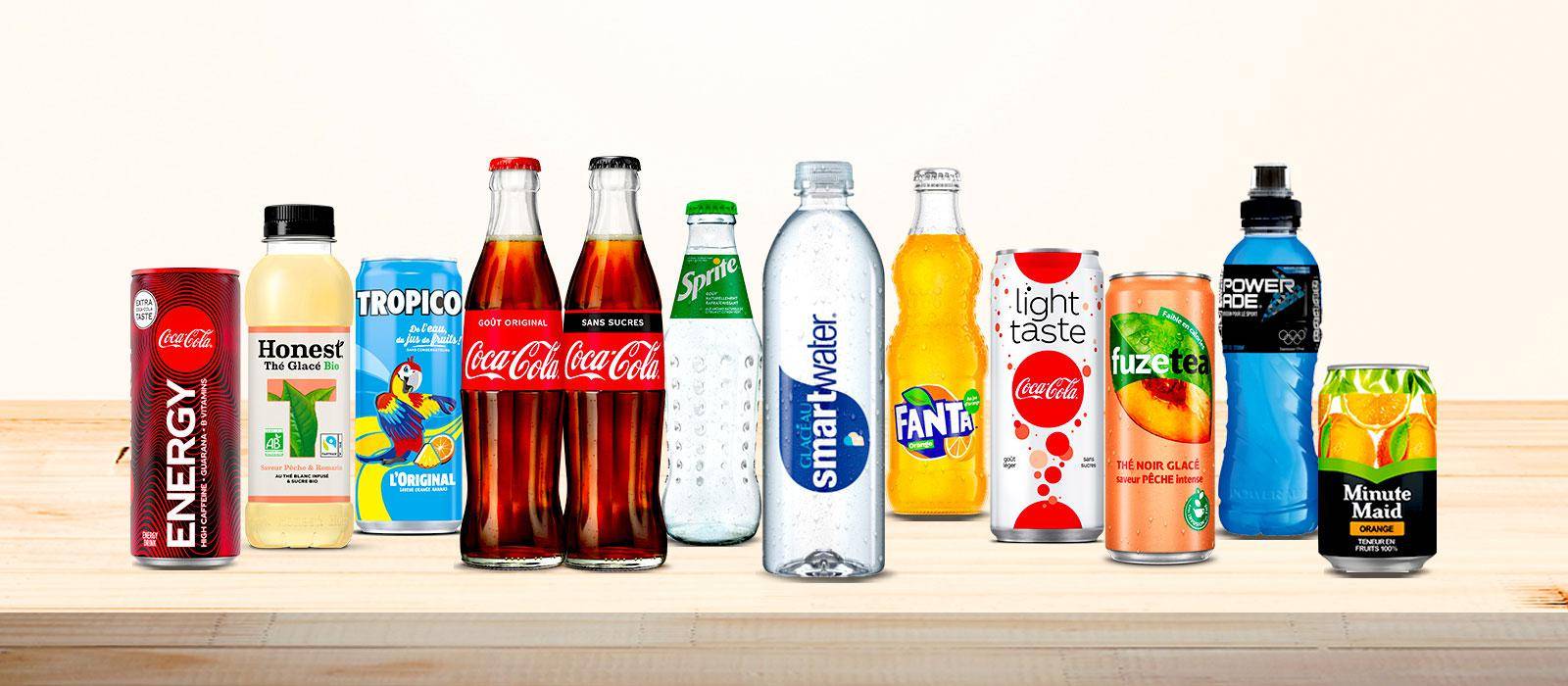 Mise en avant de différents produits Coca-Cola en France