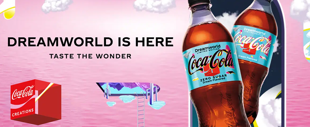 Two bottles of Dreamworld, a new taste experience from coca-cola