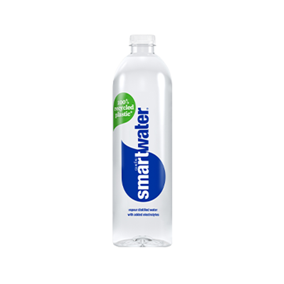 GLACÉAU Smartwater bottle on white background.