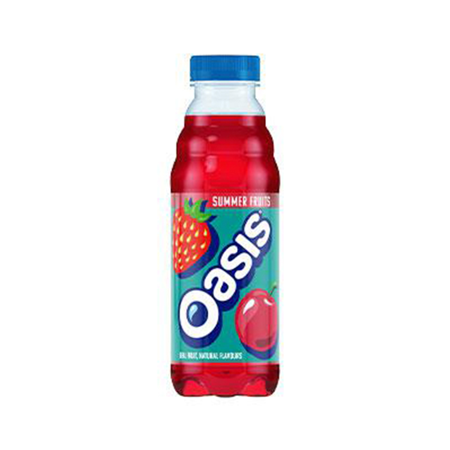 Oasis Summer Fruits bottle on white background.