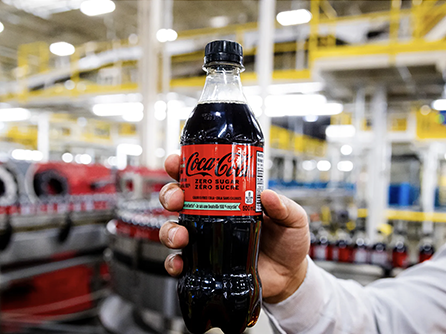 coca-cola zero in a bottling plant