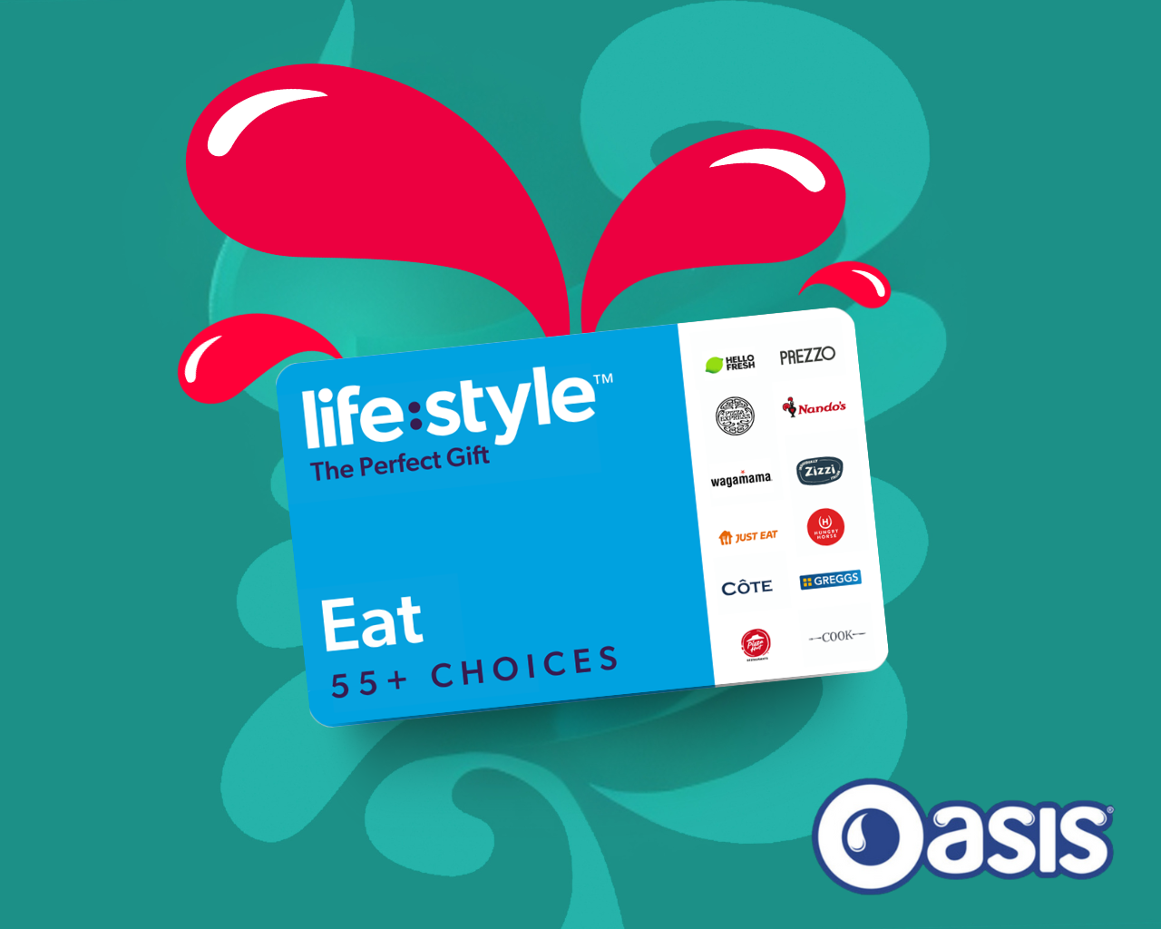 voucher card on a blue background