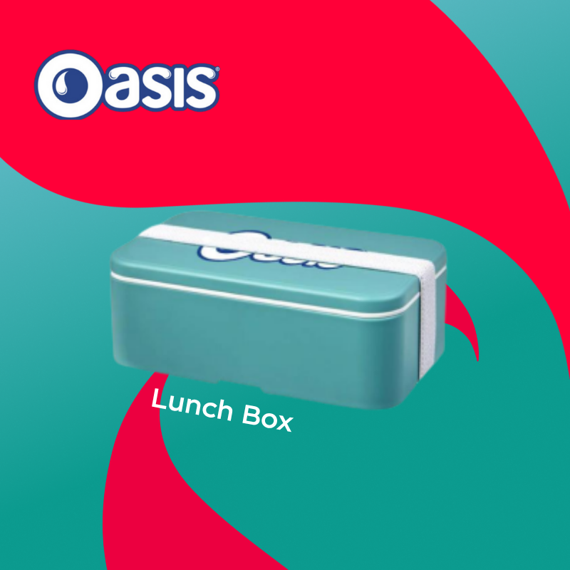 Oasis Lunch Box on blue background