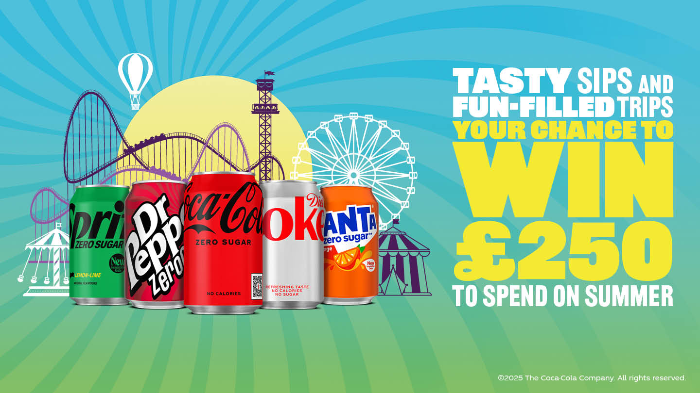 coca-cola product on blue background