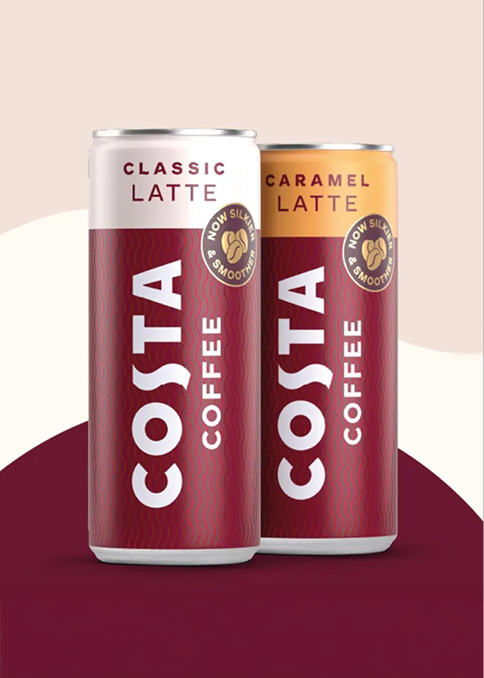 Two cans of Costa Coffee