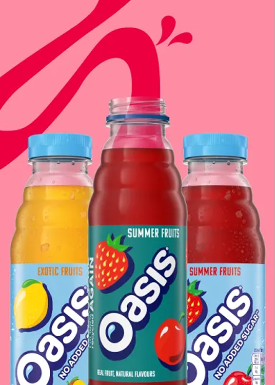 Three bottles of Oasis