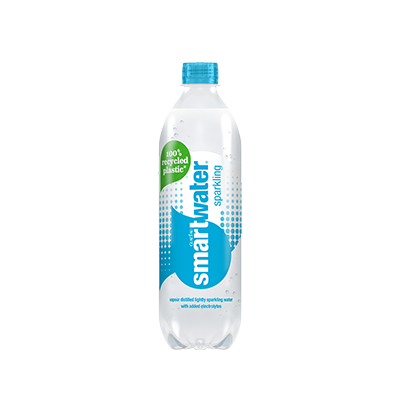 GLACÉAU Smartwater Sparkling bottle on white background.