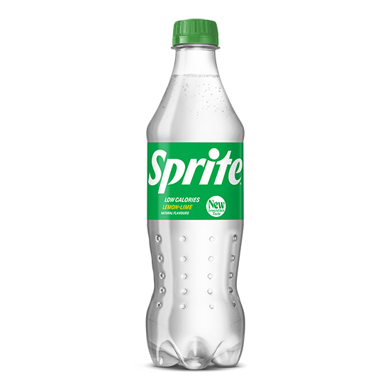 Sprite bottle on white background.