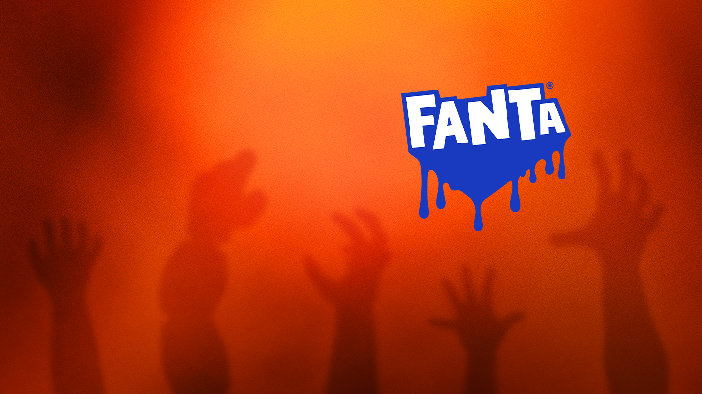 creepy hand silouhettes reaching upwards with fanta logo