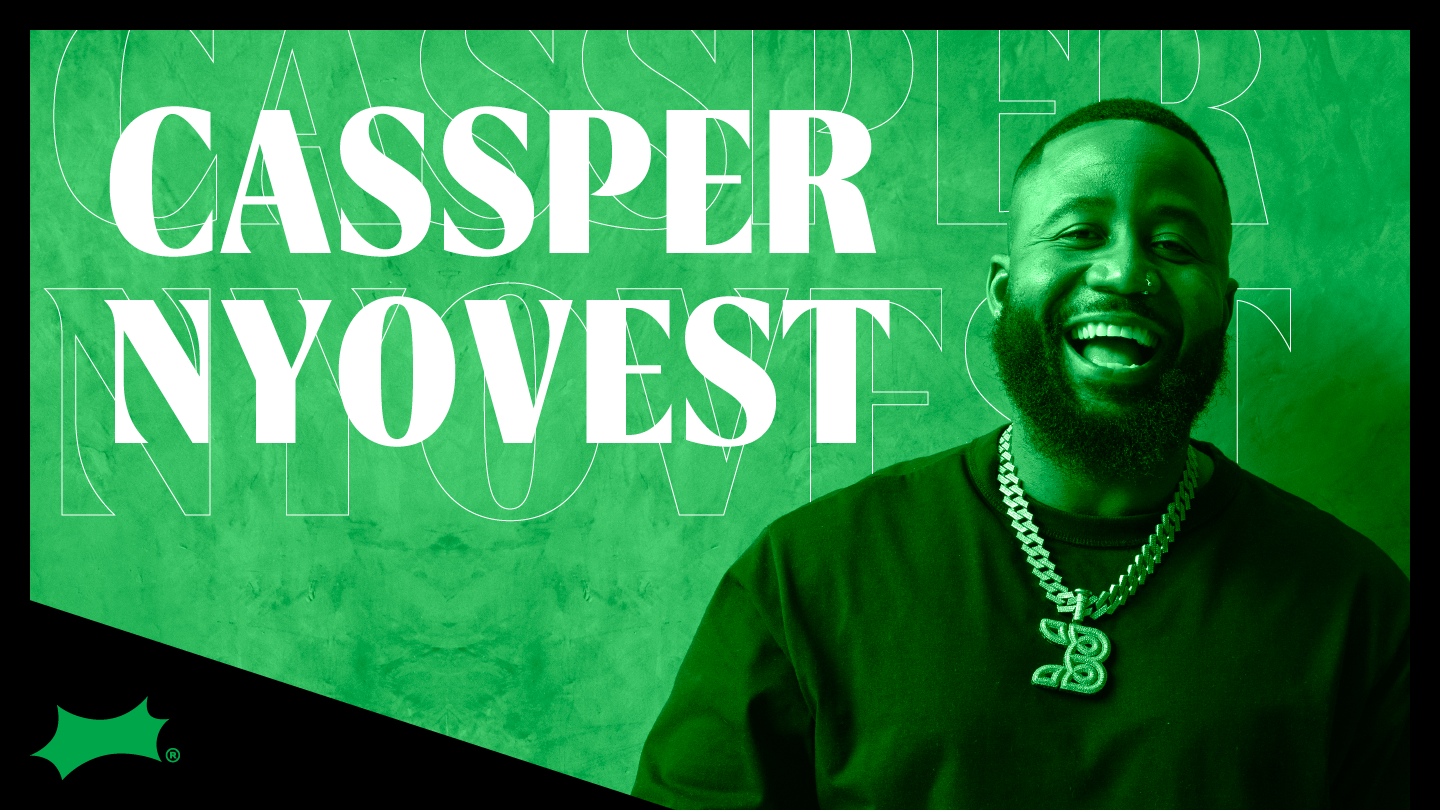 Image of artist, Cassper, with green tint and the Sprite Limelight logo
