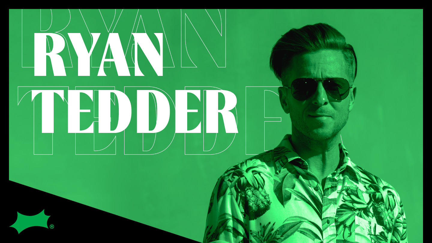 Image of artist, Ryan Tedder, with green tint and the Sprite Limelight logo