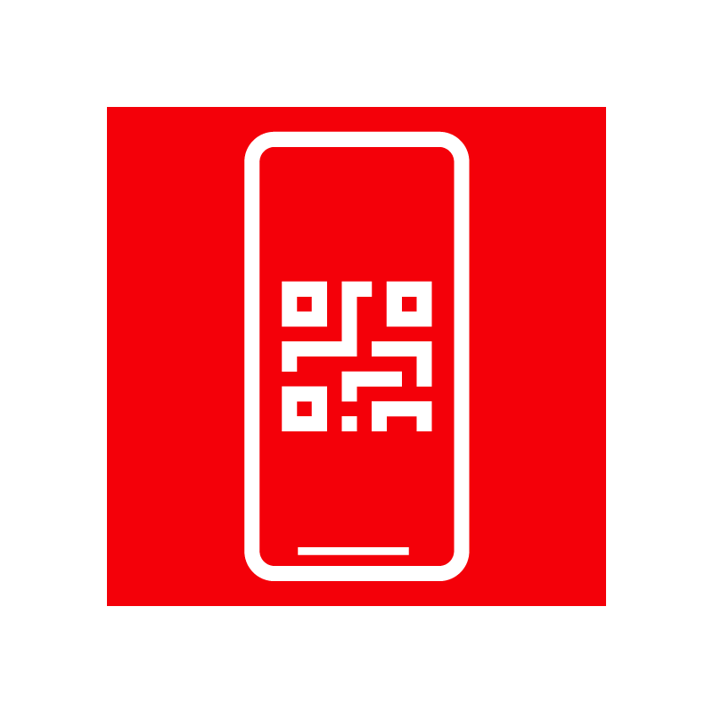 icon showing an outline of a mobile device with a QR code