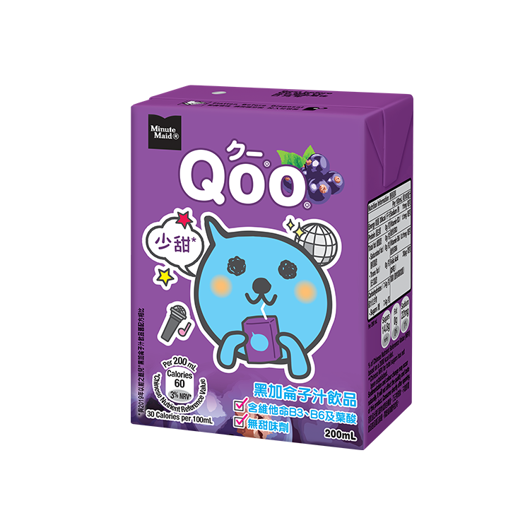 Minute Maid Qoo Blackcurrant Juice packaging