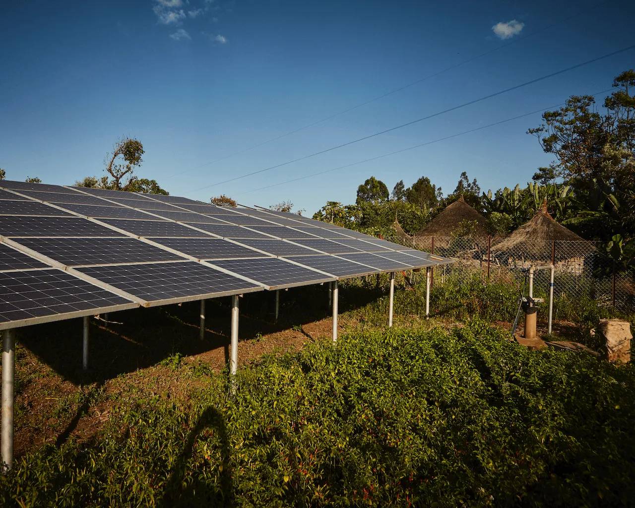 Solar electric panels in a rural area