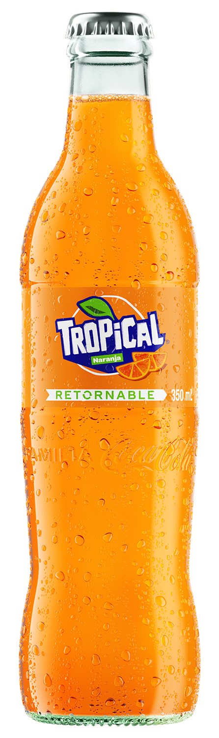 Botella de vidrio retornable de Tropical sabor banana de 350 ml