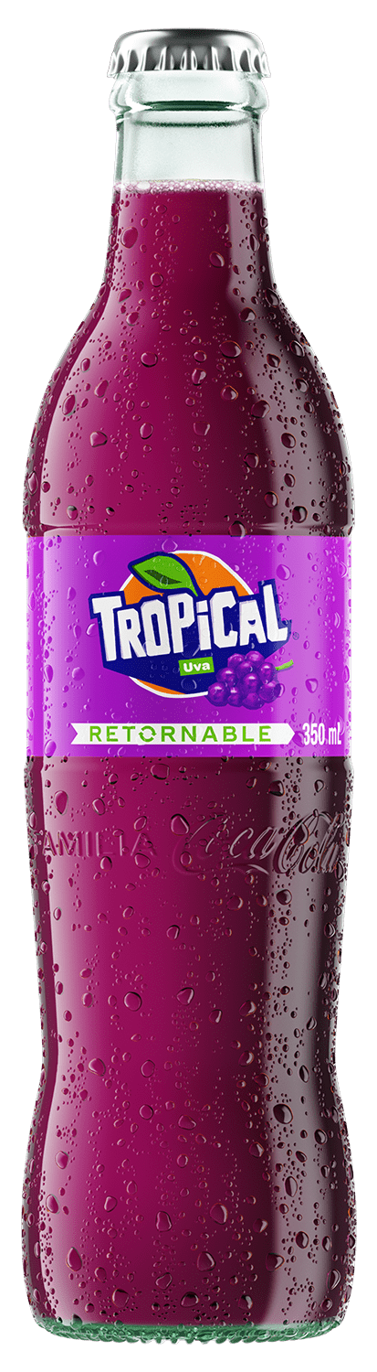 Botella de vidrio retornable de Tropical Sabor Uva de 350 ml