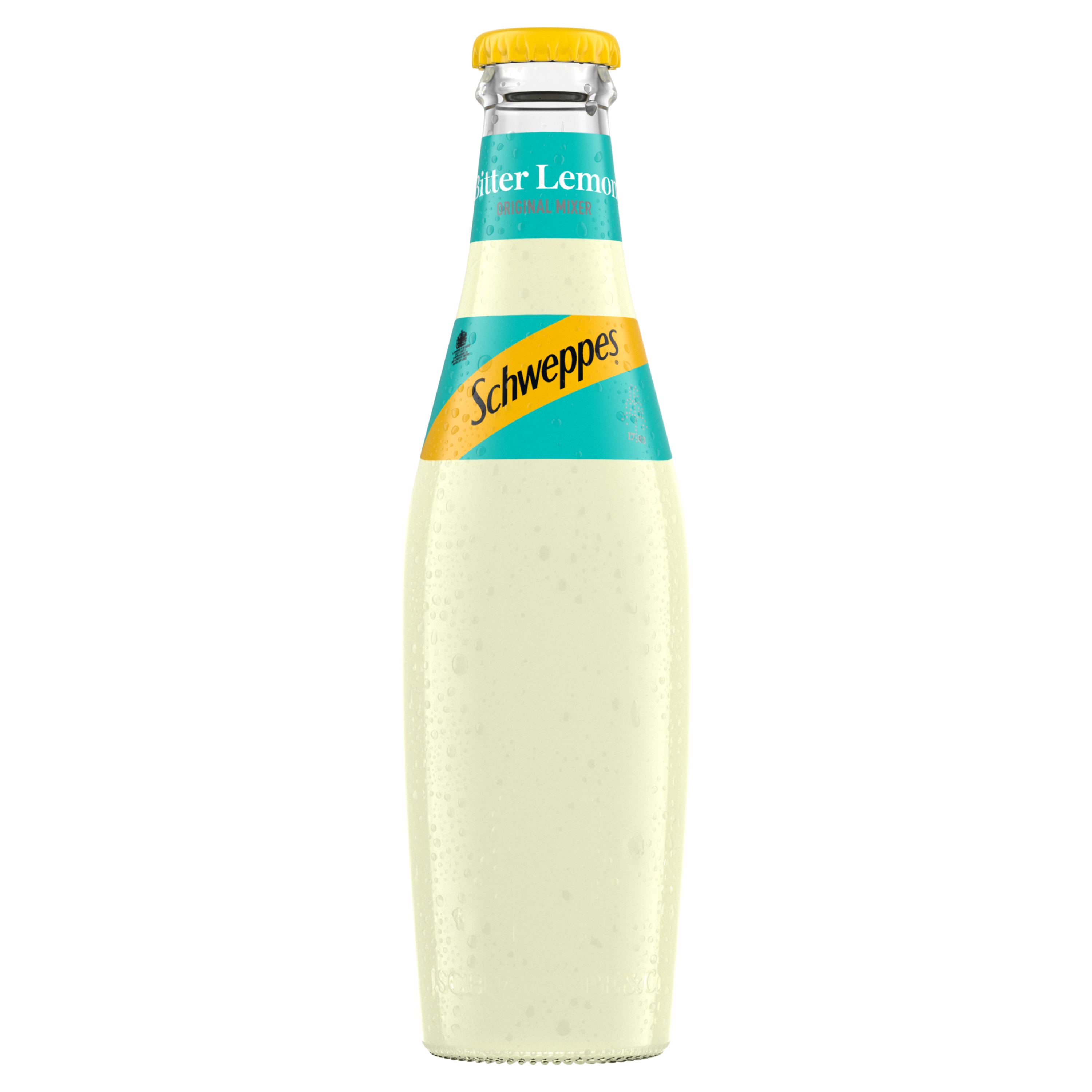 Schweppes bitter lemon bočica s pozadinom