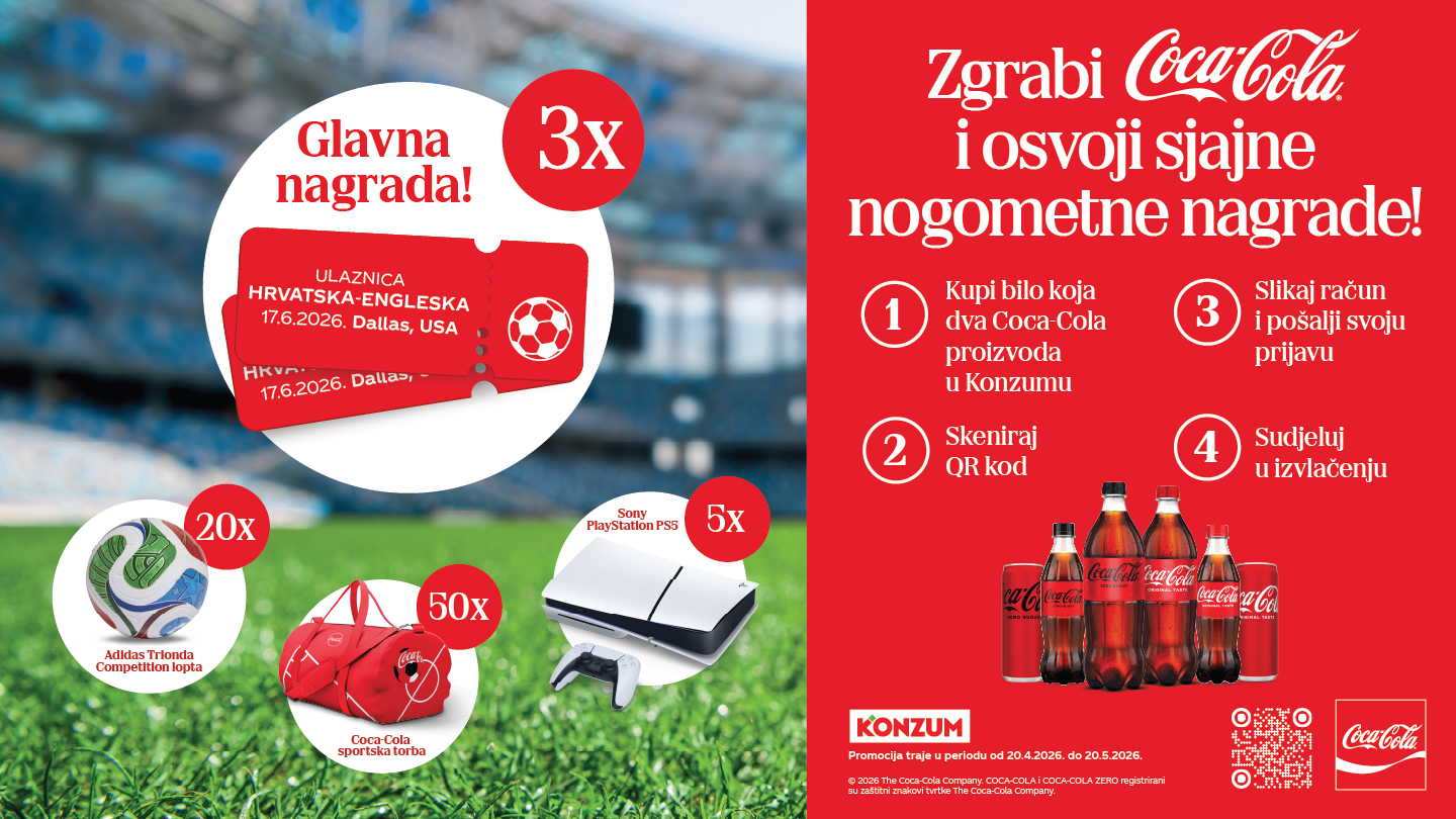 Konzum FIFA reklamni plakat koji opisuje nagrade 