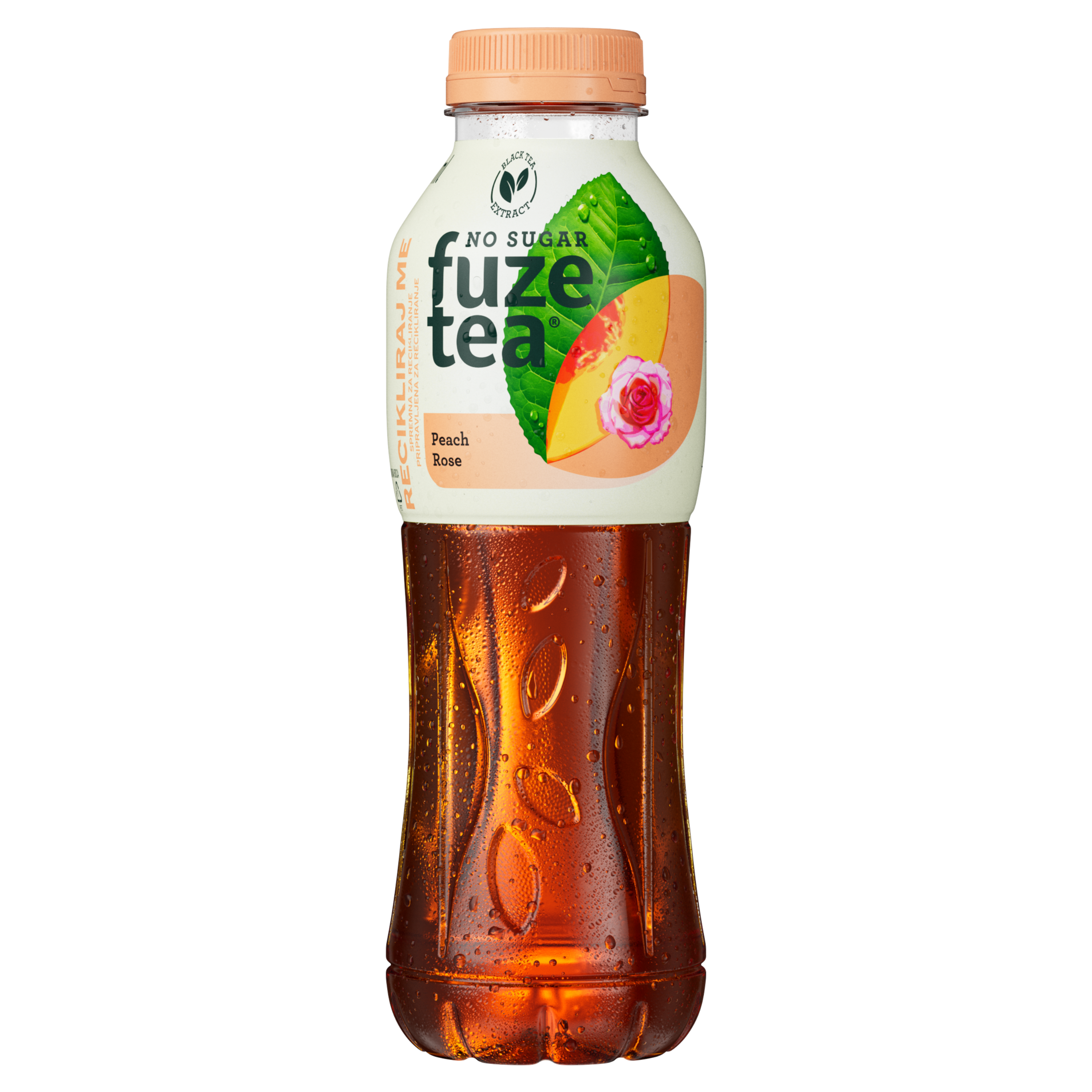 Fuzetea peach n rose bočica s bijelom pozadinom