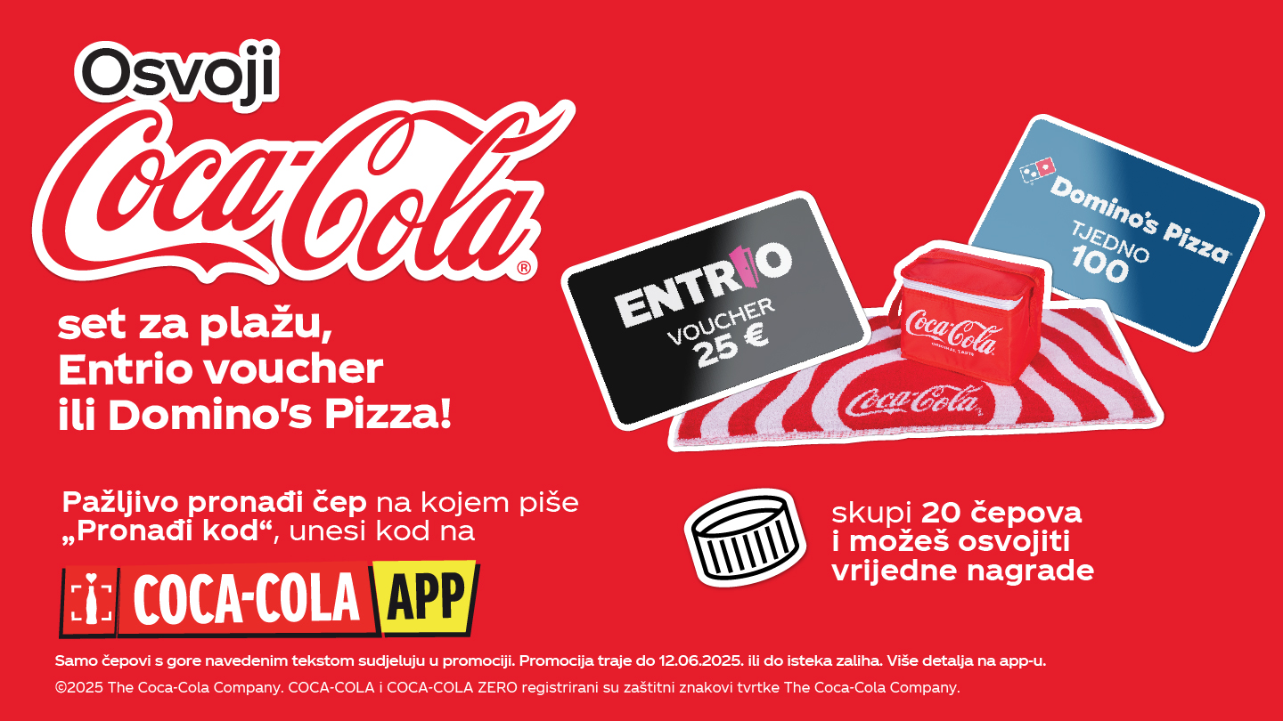 Prikaz nagrada koje se mogu osvojiti prilikom sudjelovanja u Podijeli Coca-Colu kampanji
