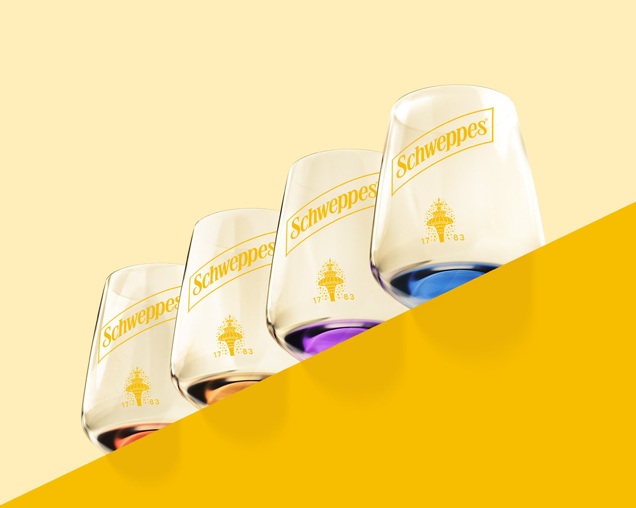 Schweppes collectible glass collection