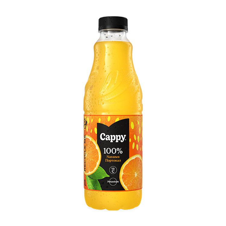 Cappy 100%-os narancs gyümölcshússal műanyag palack