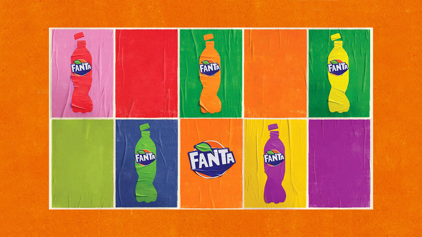 Fanta colorful bottles