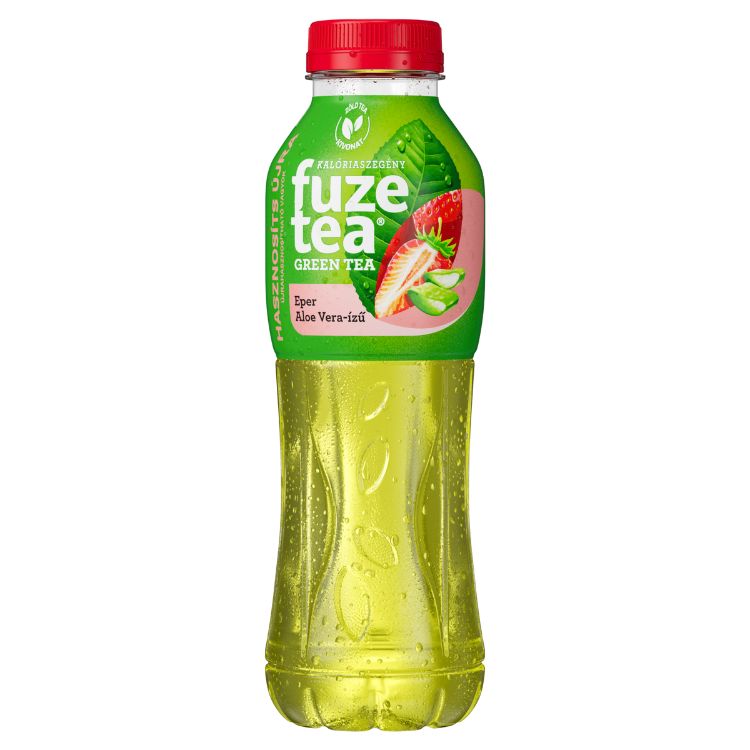 FUZETEA Zöld tea Eper és Aloe Vera műanyag palack