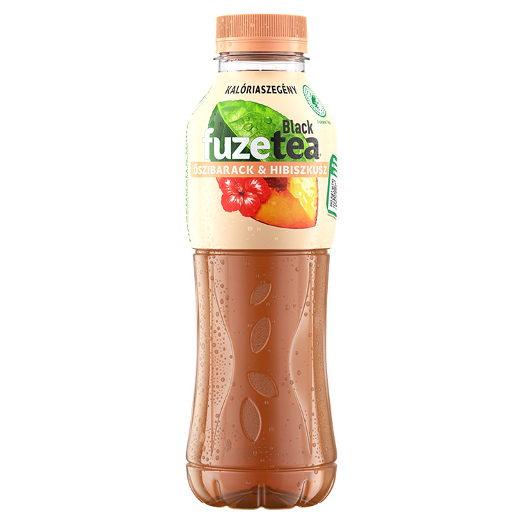 FUZETEA Fekete tea Őszibarack és Hibiszkusz műanyag palack