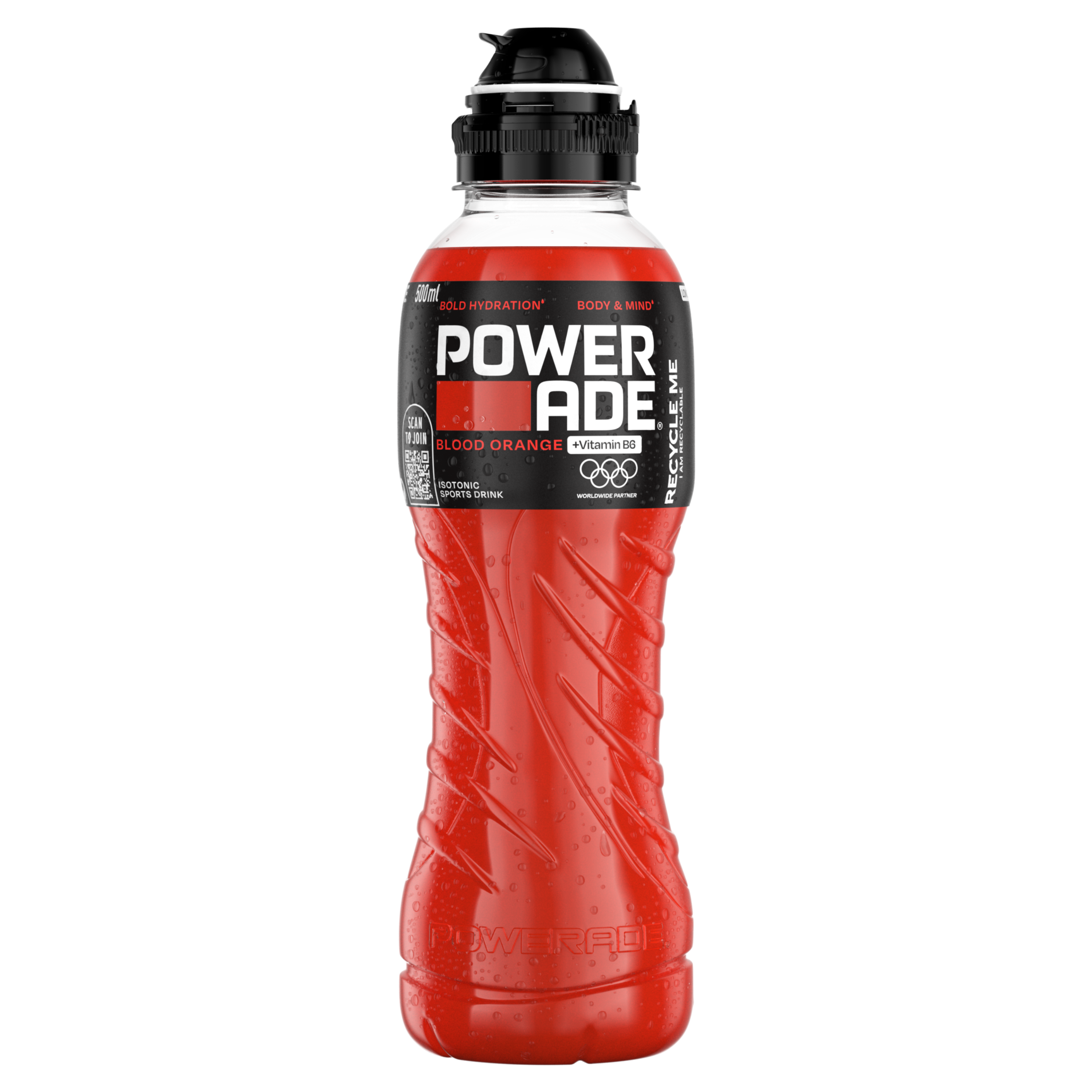 Powerade blood orange műanyag palack
