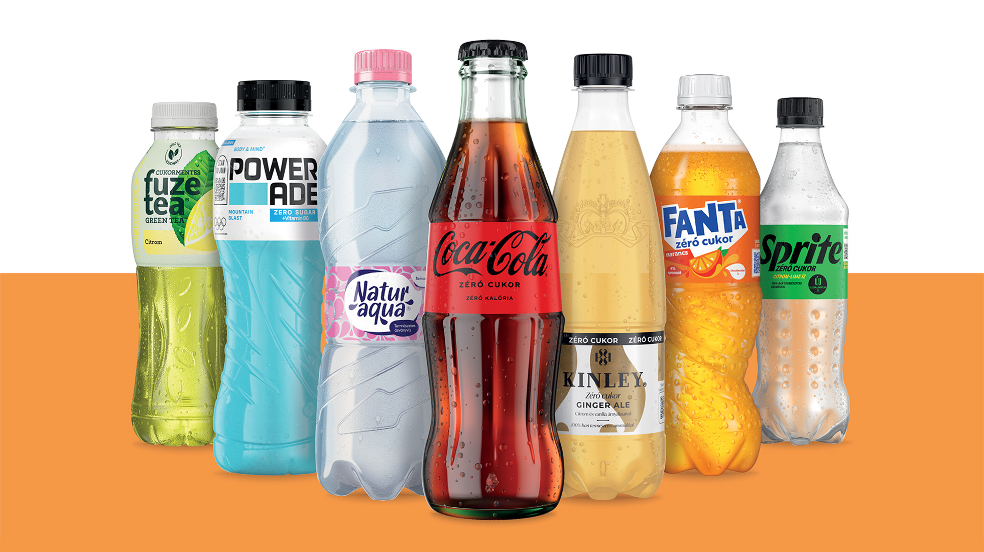 Coca-Cola Company által forgalmazott alacsony cukor tartalmú üdítőitalok PET és üveg palackban.