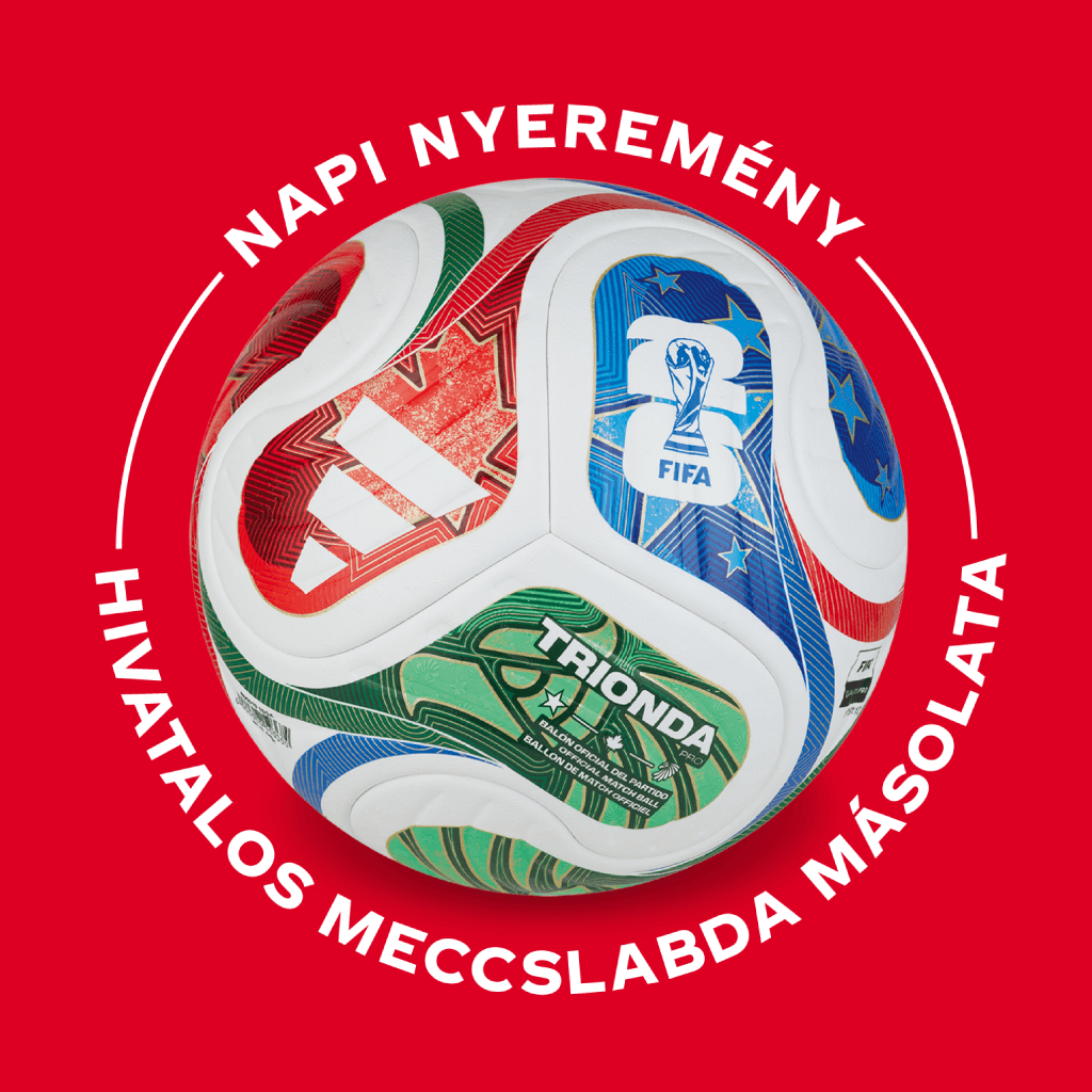 Adidas hivatalos meccslabda másolat piros háttéren