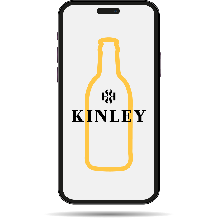 Kinley bottle on a mobile phone screen