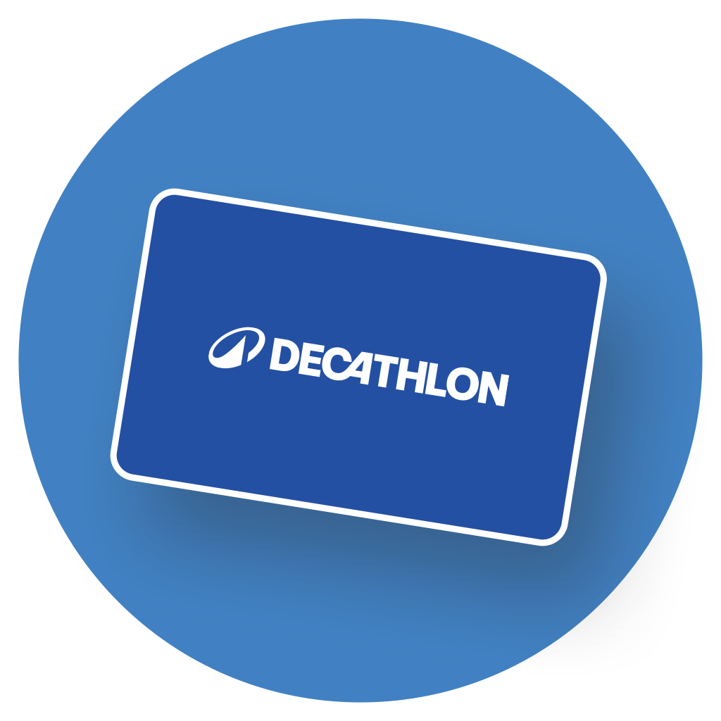 Kék decathlon kártya illusztráció