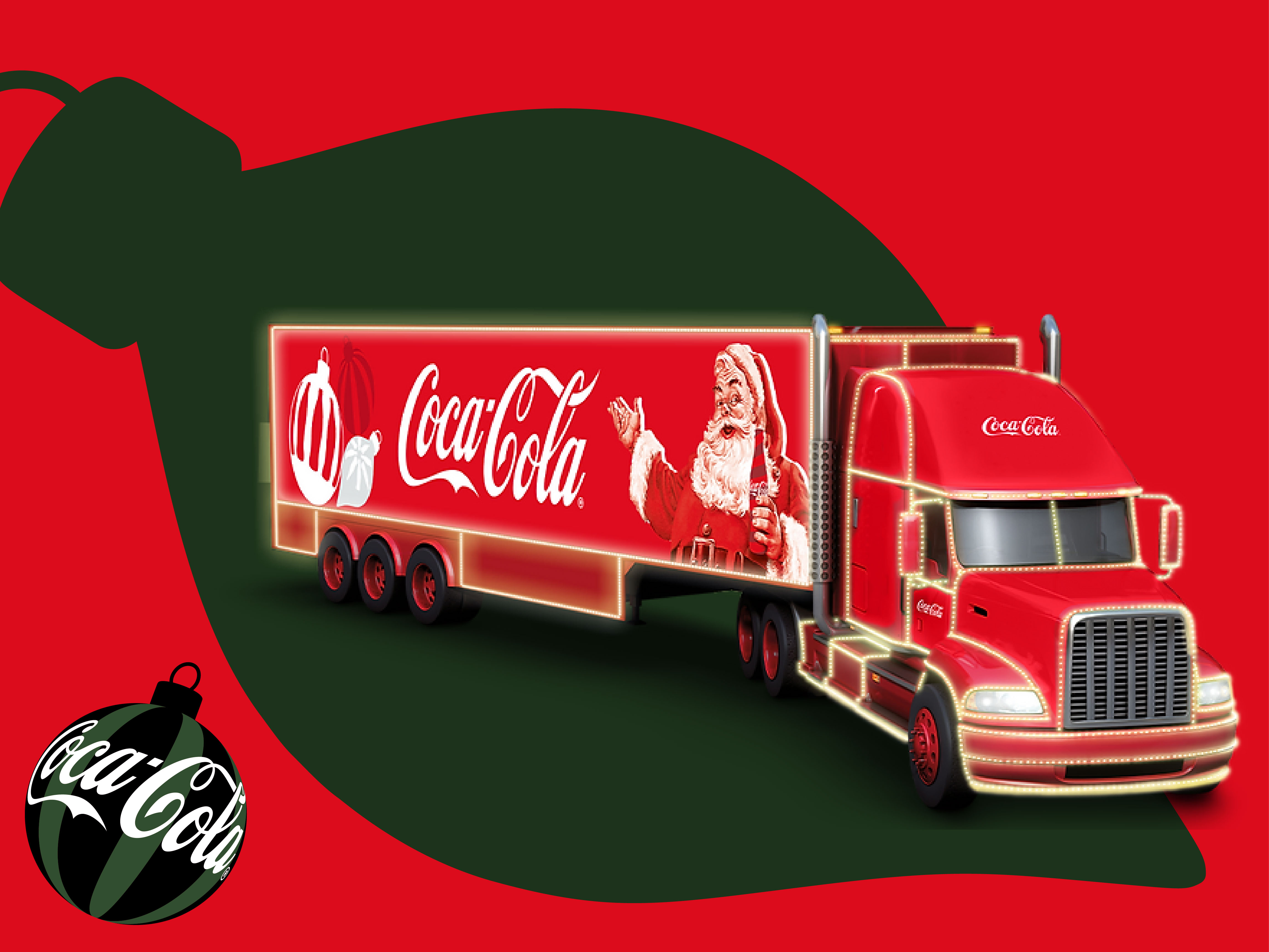 Egy pohár Coca-Cola jéggel az ünnepi poháralátéten