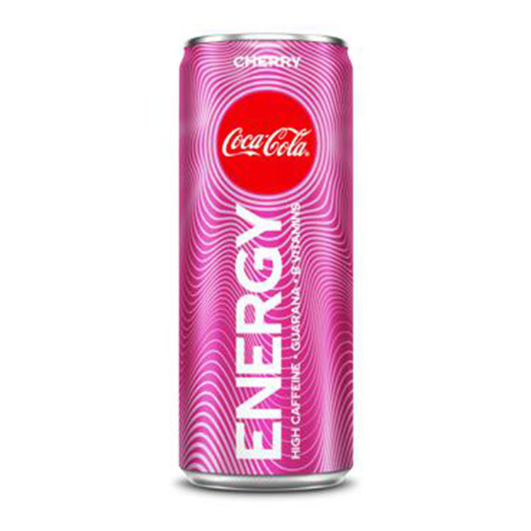 Coca-Cola Energy Cherry can on white background