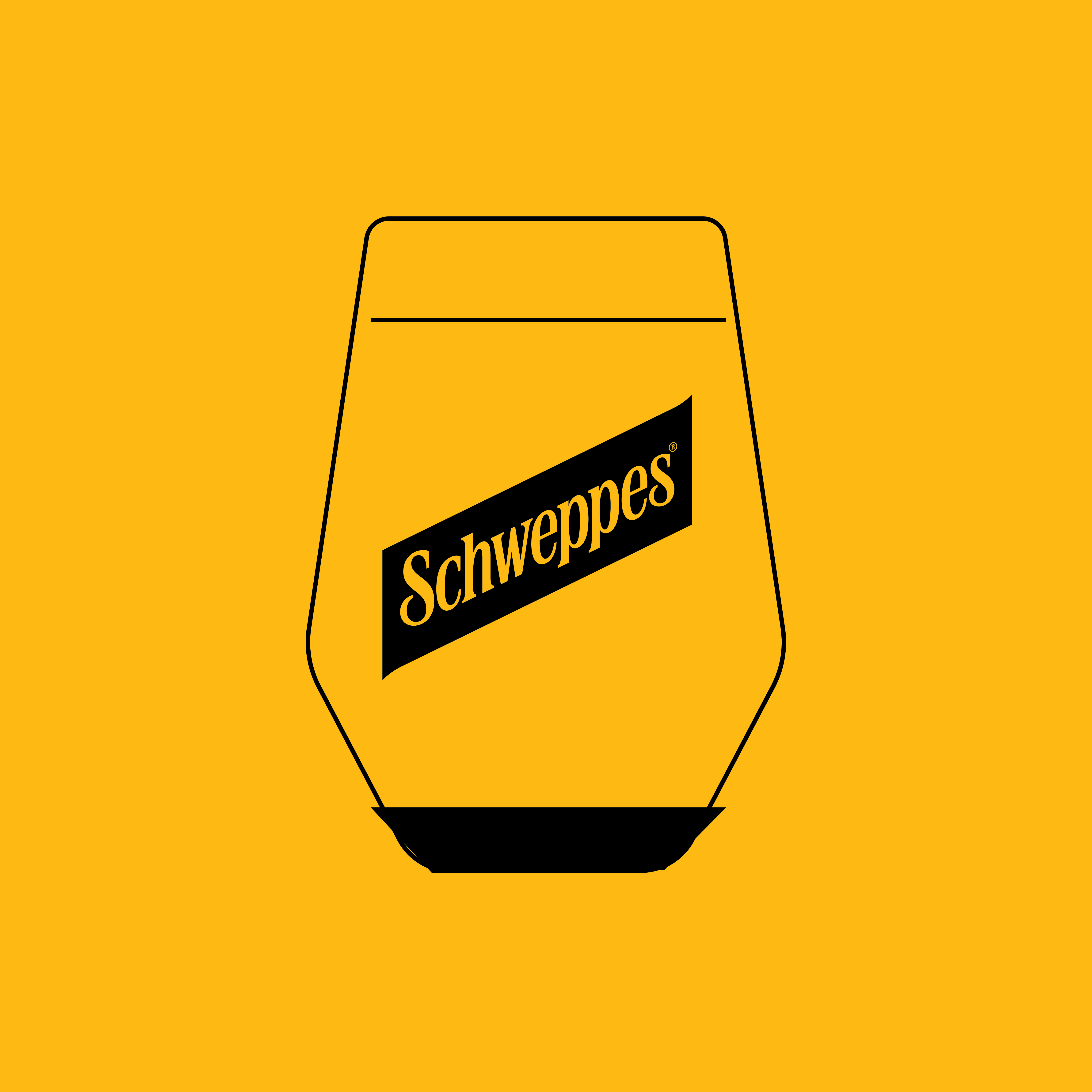 Schweppes Bottle Opener on yellow background