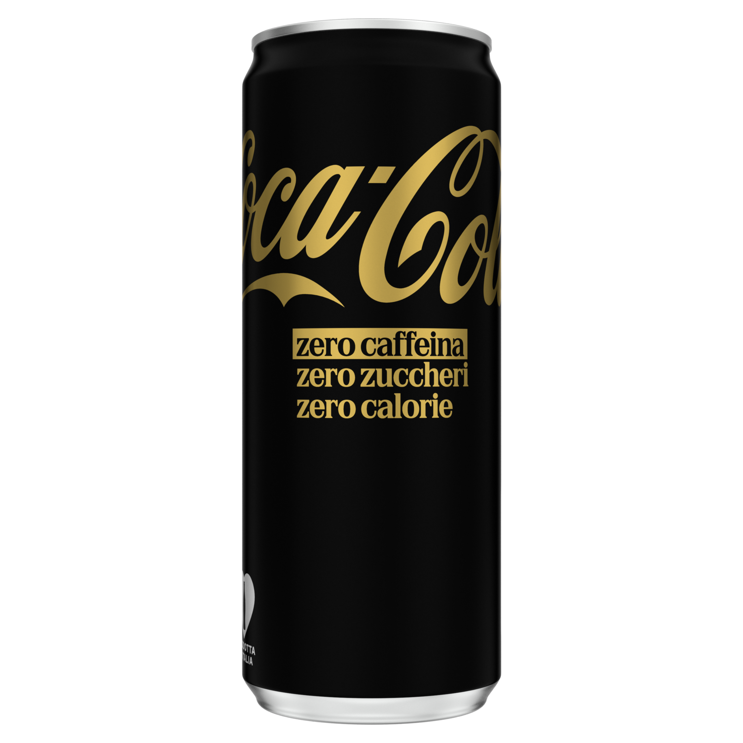 Una lattina di Coca-Cola Zero Zuccheri Zero caffeina Zero Calorie.
