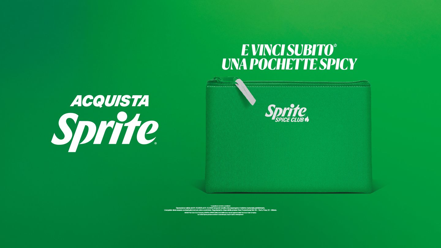Sprite pochette, acquista sprite e vinci subito una pochette spicy