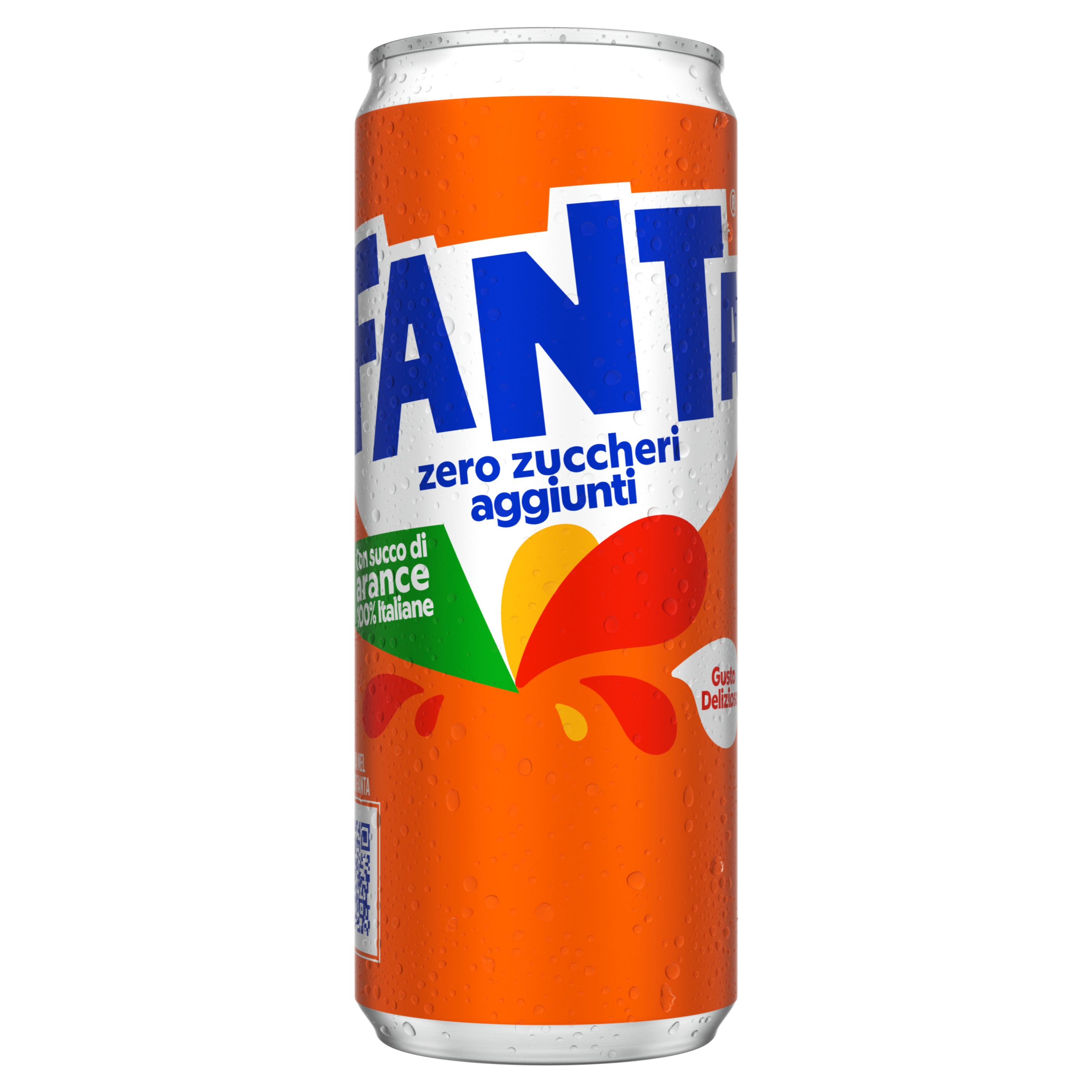 Una bottiglia di Fanta Zero Zuccheri Aggiunti.