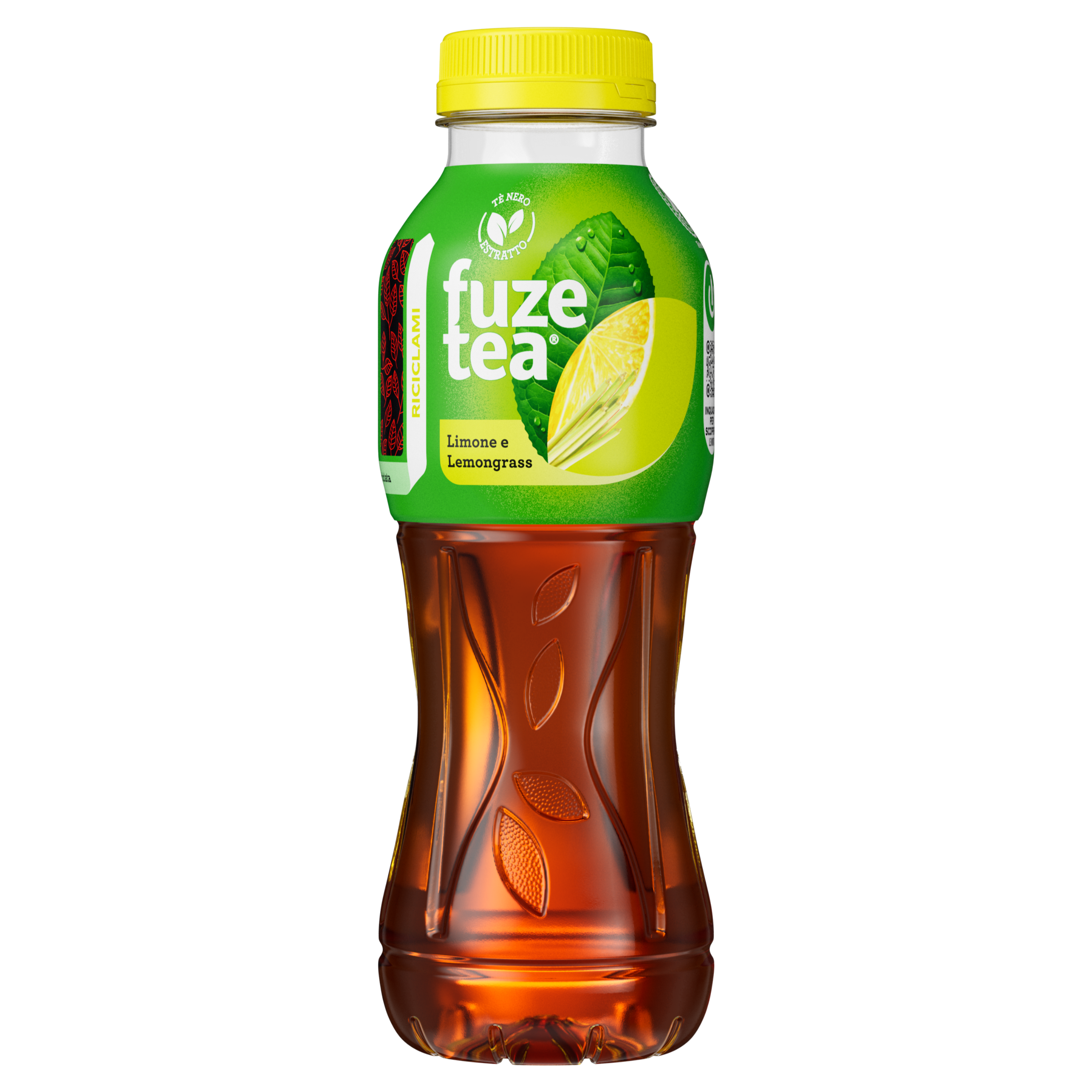 Una bottiglia di Fuze Tea Tè freddo limone e lemongrass
