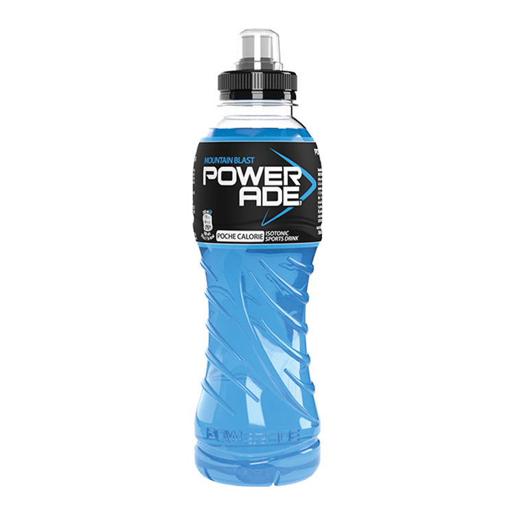 Una bottiglia di Powerade Mountain Blast.