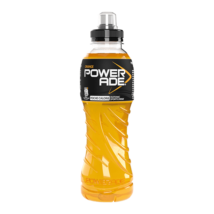 Una bottiglia di Powerade Orange.