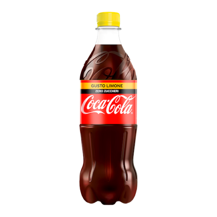 Una bottiglia di Coca-Cola gusto Limone Zero Zuccheri.