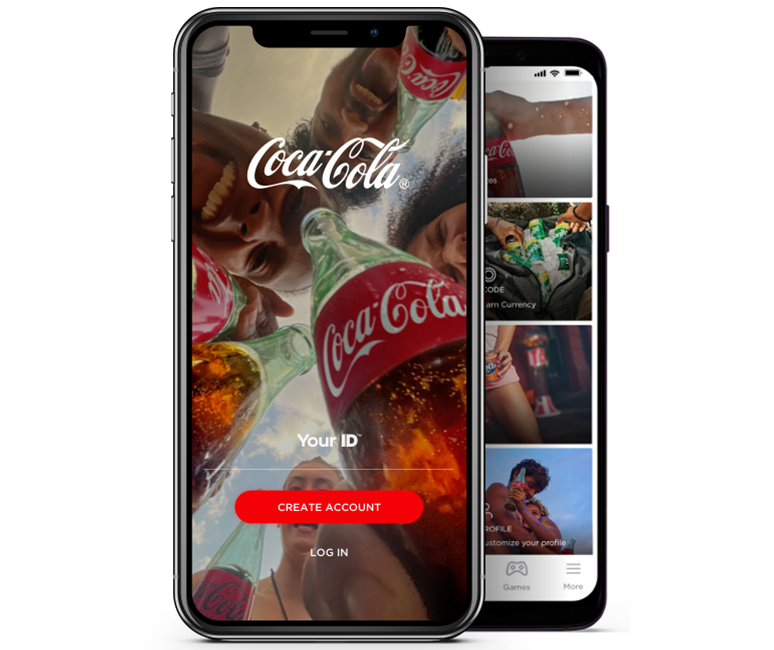 Due smartphone con Coca-Cola App aperta.