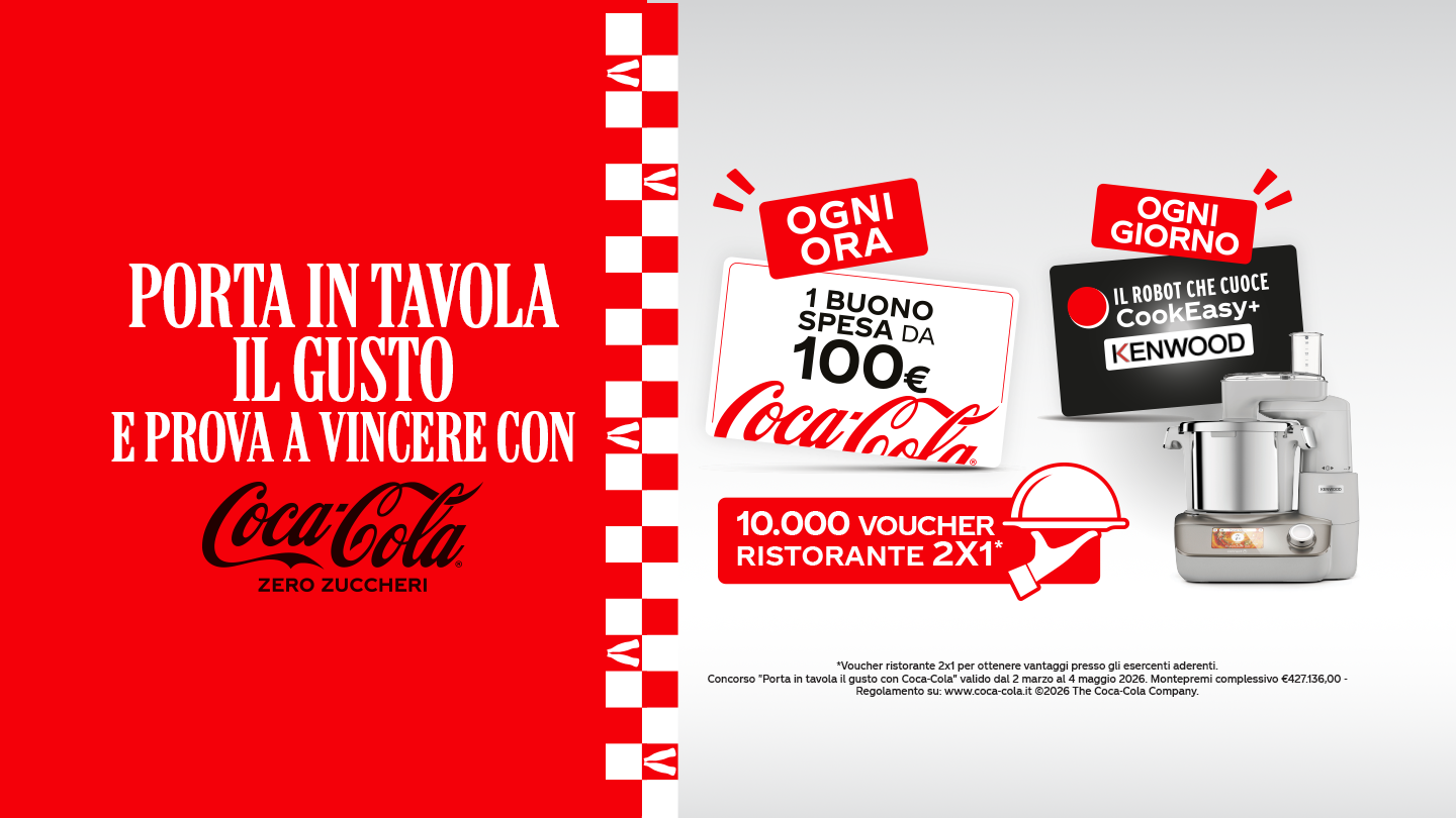 Porta in tavola il gusto e prova a vincere con Coca-Cola