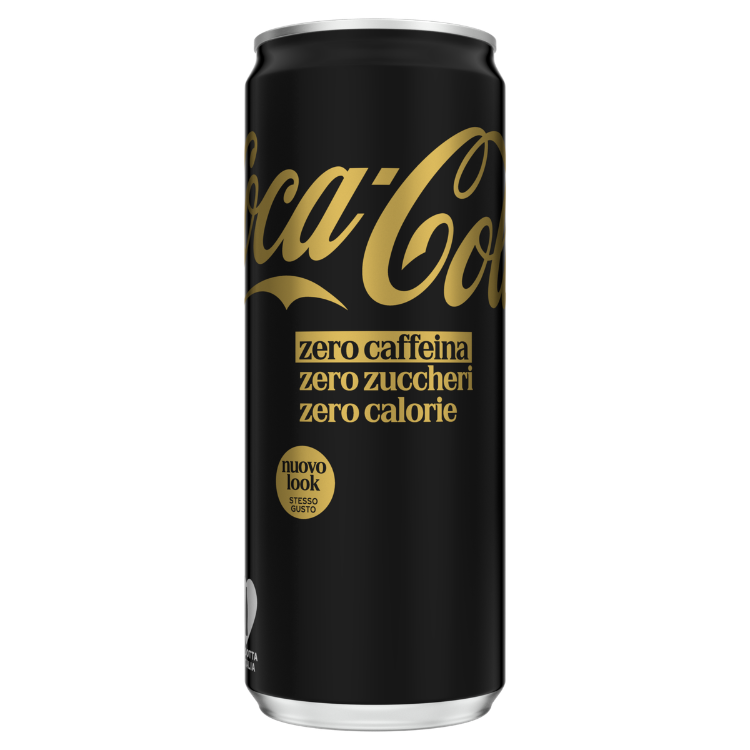 Una lattina di Coca-Cola Zero Zuccheri Zero Caffeina.