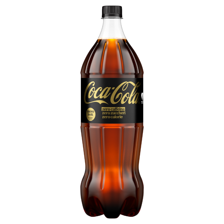 Una lattina di Coca-Cola Zero Zuccheri Zero Caffeina 1.5L.