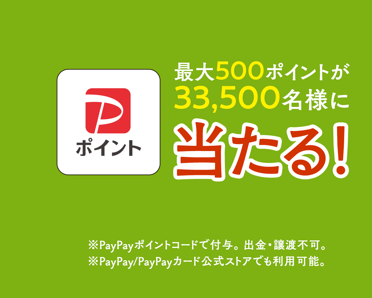 PayPayポイント 最大500ポイント