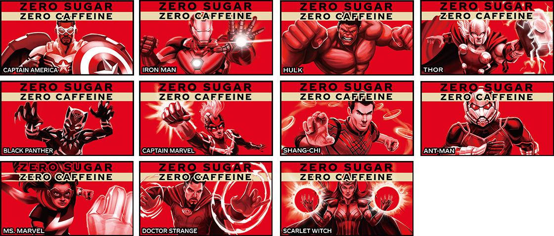 コカ·コーラ ゼロカフェインのラベルデザイン画像